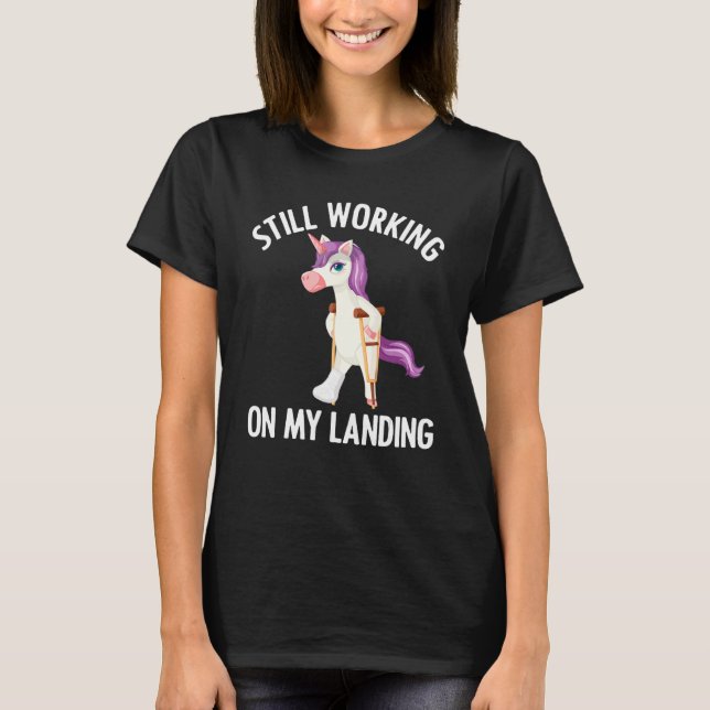 Unicorn Broken Leg For Kids Toddlers Injured Foot  T-Shirt (Front)