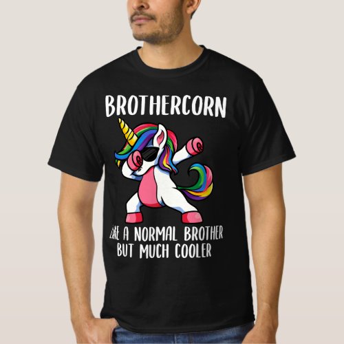 Unicorn Brother Girl Birthday Party Apparel Brothe T_Shirt