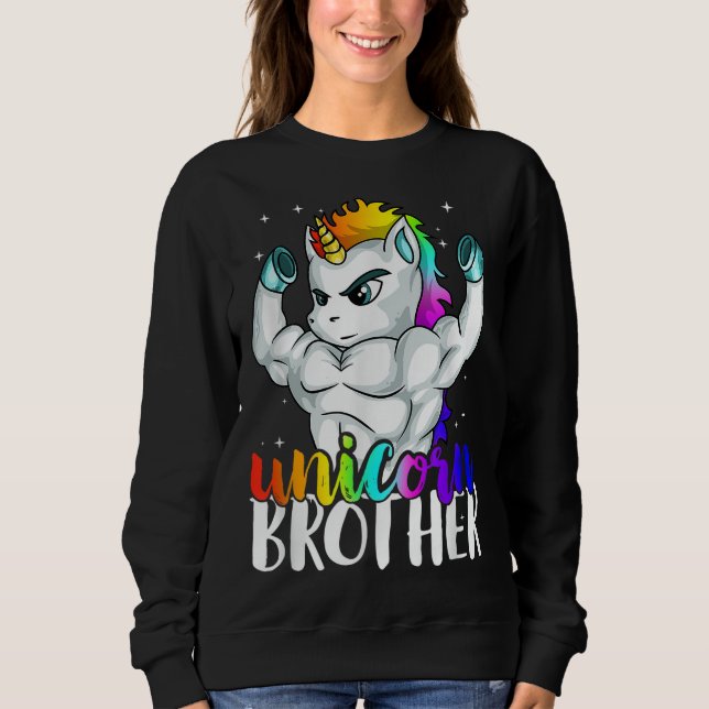 Unicorn Brother Sister to Big Bro Brothercorn Chri Sweatshirt (Front)