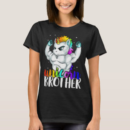 Unicorn Brother Sister to Big Bro Brothercorn Chri T-Shirt