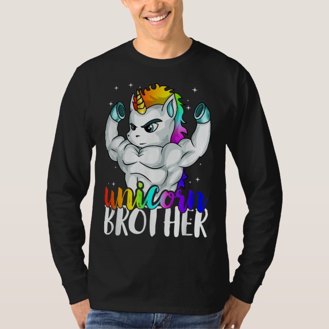 Unicorn Brother Sister to Big Bro Brothercorn Chri T-Shirt (Front)