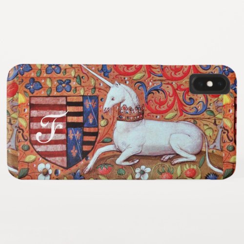 UNICORN Brown Parchment Monogram iPhone XS Max Case