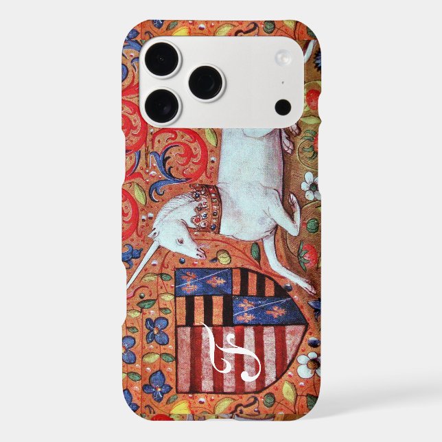 UNICORN Brown Parchment Monogram Iphone Case (Back)