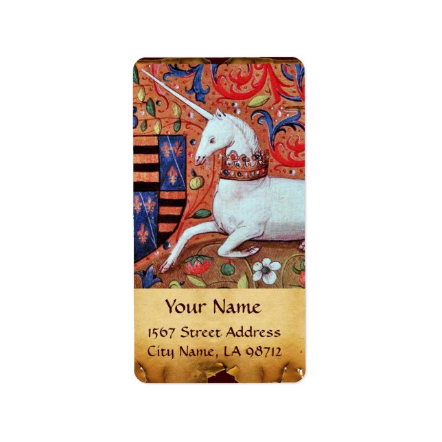 UNICORN BROWN PARCHMENT Monogram Label (Front)