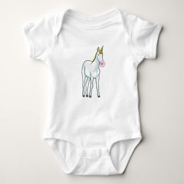 Unicorn Bubble gum Baby Bodysuit (Front)