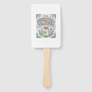 Unicorn Bunnycorn Garden Kawaii Typography Design_ Hand Fan