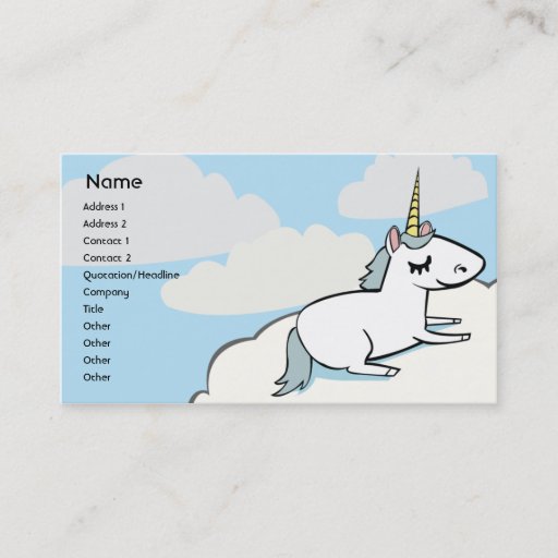 Customizable Unicorn - Business Business Card Templates