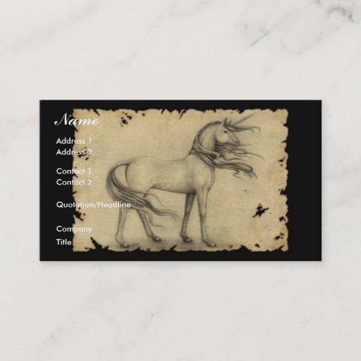 Customizable Unicorn Business Card