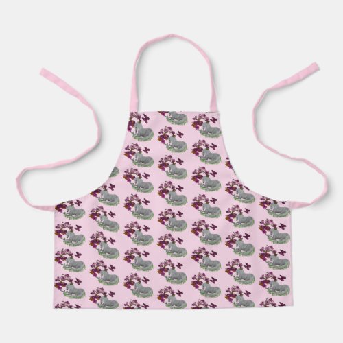Unicorn Butterflies And Flowers   Apron