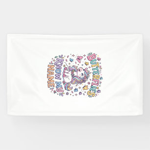 Unicorn Butterflies Know My Name Charming POD Artw Banner
