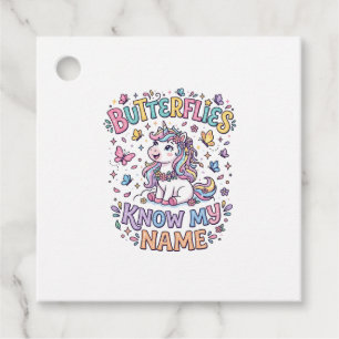 Unicorn Butterflies Know My Name Charming POD Artw Favor Tags