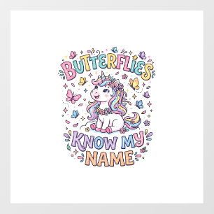 Unicorn Butterflies Know My Name Charming POD Artw Floor Decals