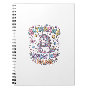 Unicorn Butterflies Know My Name Charming POD Artw Notebook