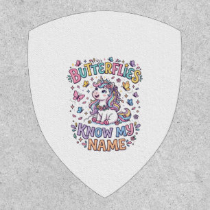 Unicorn Butterflies Know My Name Charming POD Artw Patch