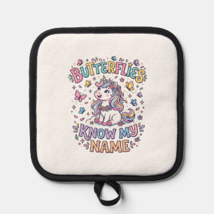 Unicorn Butterflies Know My Name Charming POD Artw Pot Holder
