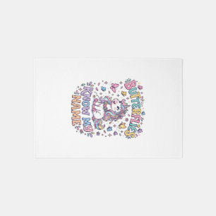Unicorn Butterflies Know My Name Charming POD Artw Rug