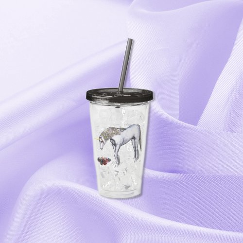 Unicorn  Butterfly Acrylic Tumbler