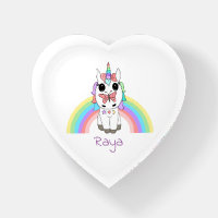 Unicorn, Butterfly and Rainbow Paperweight
