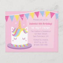 Unicorn Cake Bunting Flags Girls Birthday Party