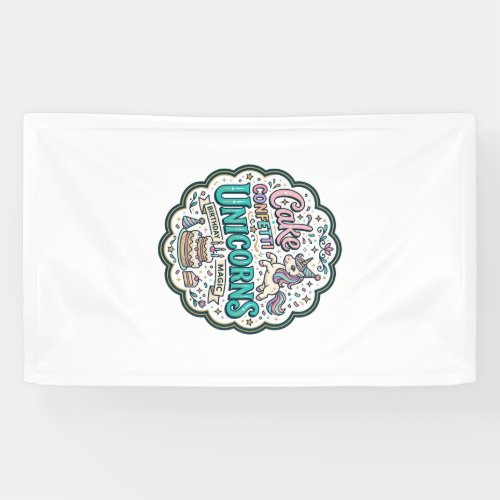 Unicorn Cake Confetti Unicorns POD Ready POD Artwo Banner