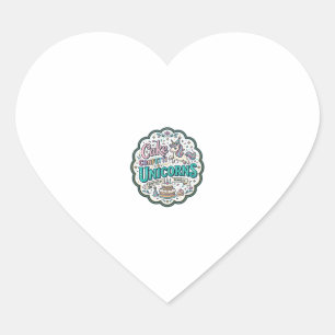 Unicorn Cake Confetti Unicorns POD Ready POD Artwo Heart Sticker