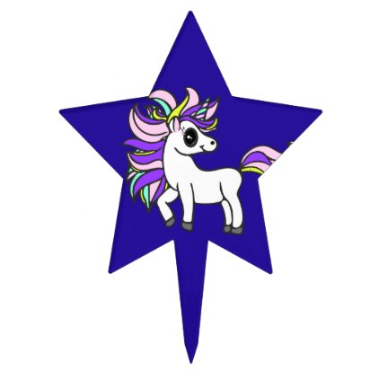unicorn cake or cupcake topper kawaii unicorn