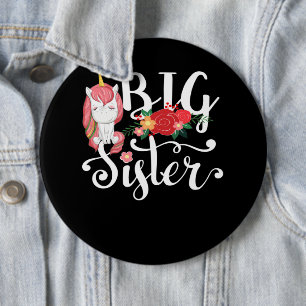 Unicorn Calligraphy Big Sister Button