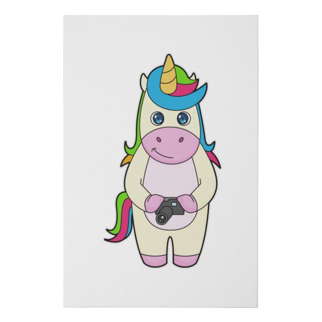 Unicorn Camera Faux Canvas Print (Front)