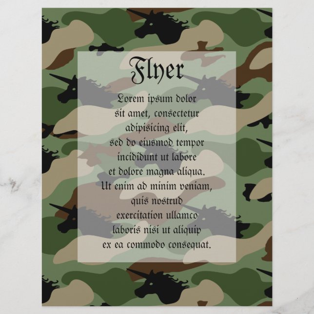 Unicorn Camouflage Flyer (Front)
