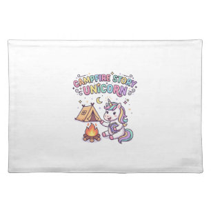 Unicorn Campfire Story Unicorn Charming POD Artwor Cloth Placemat