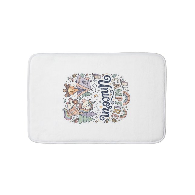 Unicorn Campfire Unicorn Premium Vector Sticker an Bath Mat (Front)