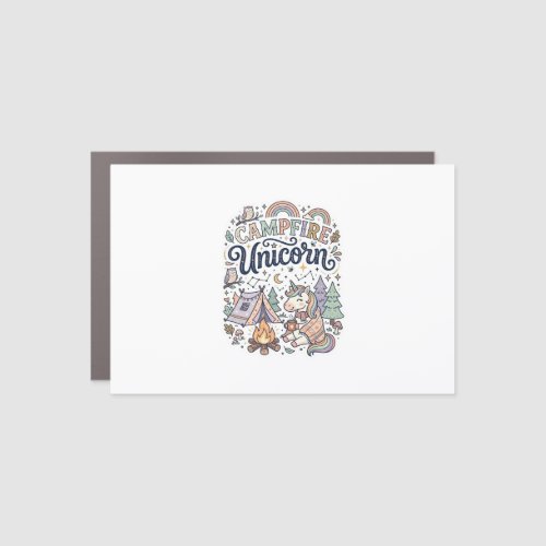 Unicorn Campfire Unicorn Premium Vector Sticker an Car Magnet