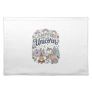 Unicorn Campfire Unicorn Premium Vector Sticker an Cloth Placemat
