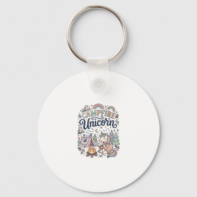 Unicorn Campfire Unicorn Premium Vector Sticker an Keychain (Front)