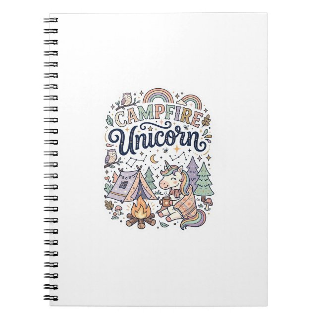 Unicorn Campfire Unicorn Premium Vector Sticker an Notebook (Front)