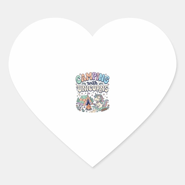 Unicorn Camping with Unicorns Kawaii Sticker and S (Front)