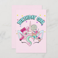 Unicorn Candy Birthday Party Sweet Lovers Invitation