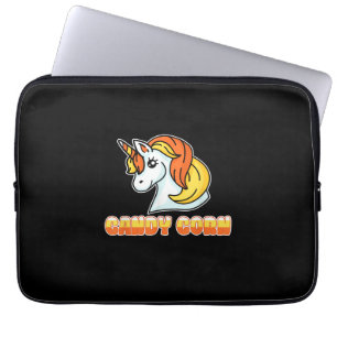 Unicorn Candy Corn Halloween Gift Trick Or Treat P Laptop Sleeve