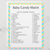Unicorn Candy Match Baby Shower Game (Front/Back)