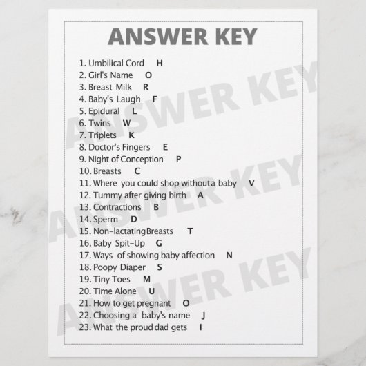 Unicorn Candy Match Baby Shower Game (Back)