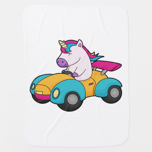 Unicorn Car Baby Blanket (Front)