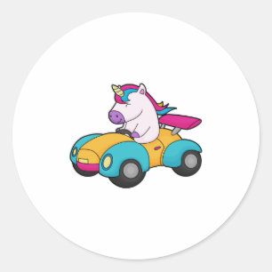 Unicorn Car Classic Round Sticker