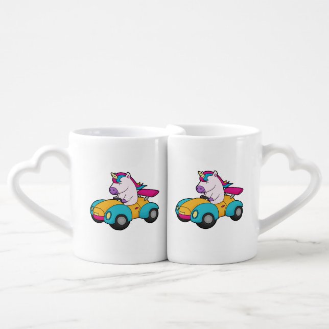 Unicorn Car Coffee Mug Set (Front Nesting)