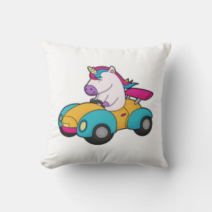 Unicorn Car Throw Pillow