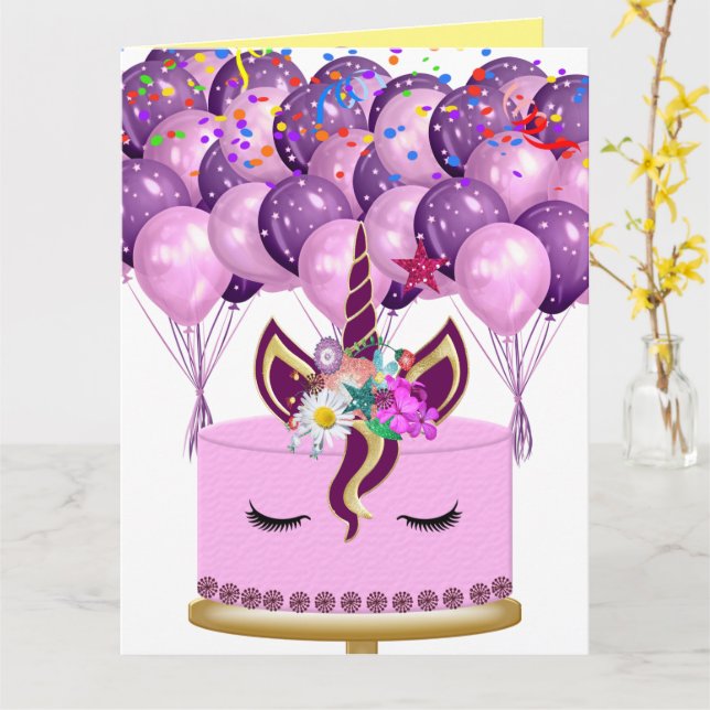 Unicorn  card (Yellow Flower)
