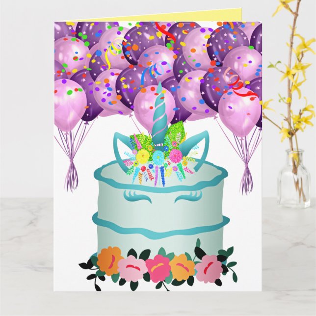 Unicorn  card (Yellow Flower)