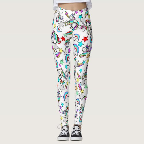 Unicorn Cartoon Ladies Leggings