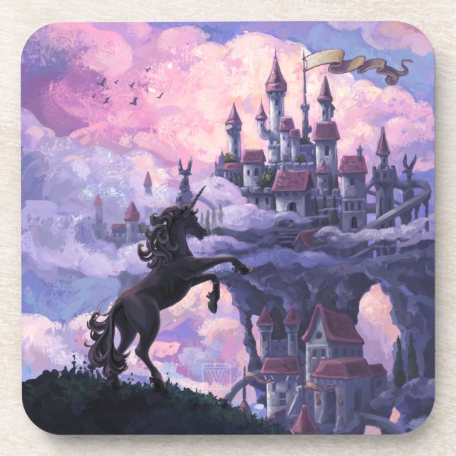 Unicorn Castle Beverage Coaster (Front)