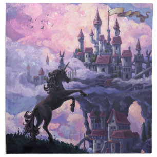 Unicorn Castle Cloth Napkin