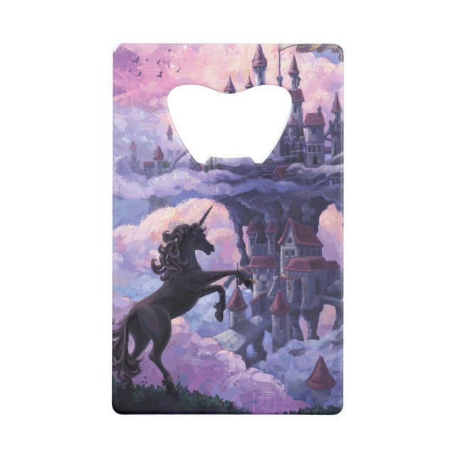 Unicorn Castle Credit Card Bottle Opener (Back)